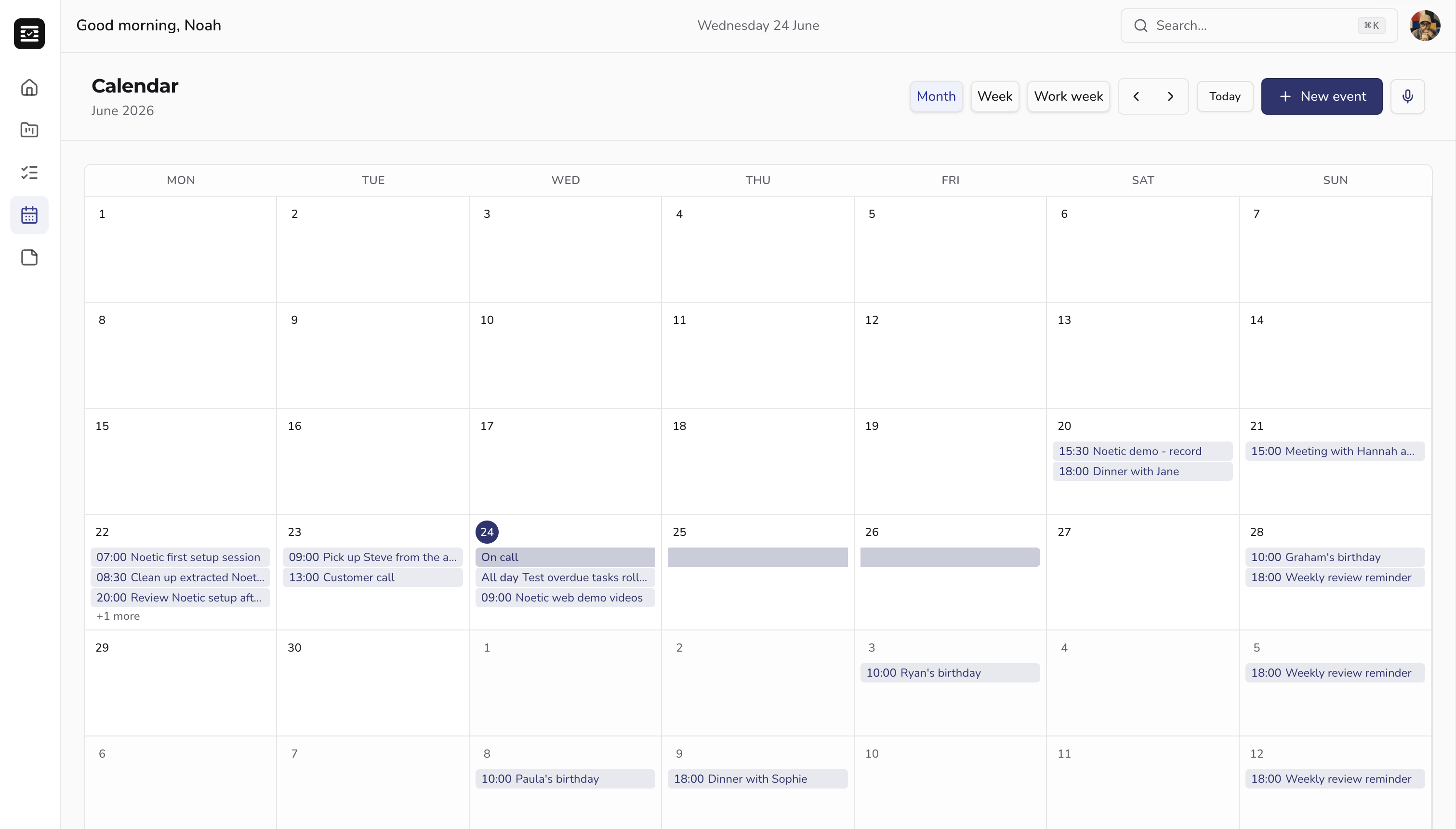 Noetic calendar